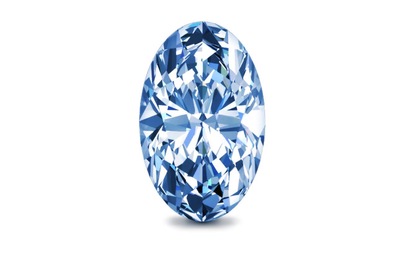 0.31 Carat Oval Blue Lab Diamond