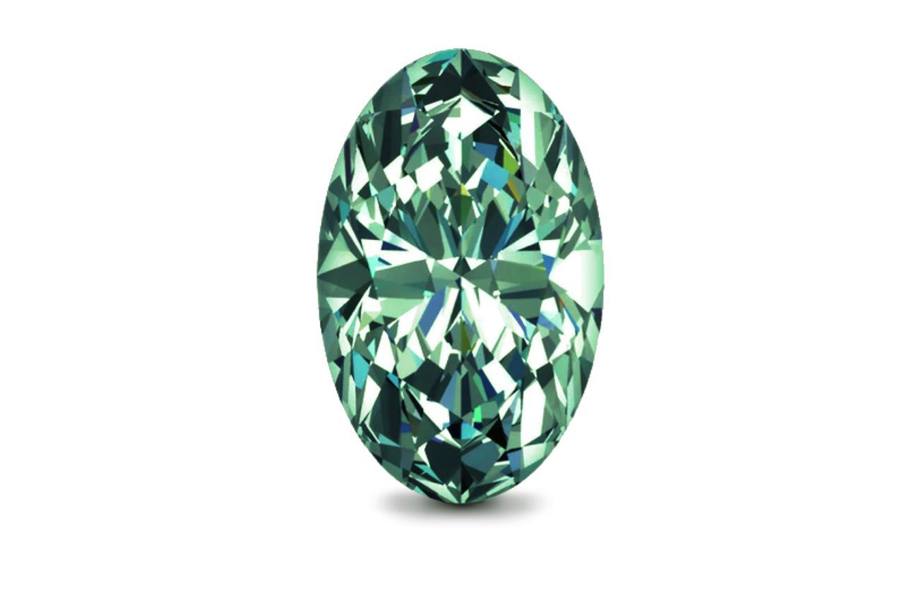 1.76 Carat Oval Green Lab Diamond