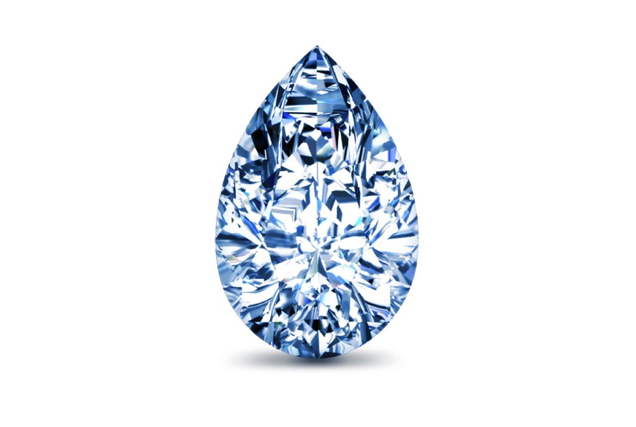 0.33 Carat Pear Blue Lab Diamond