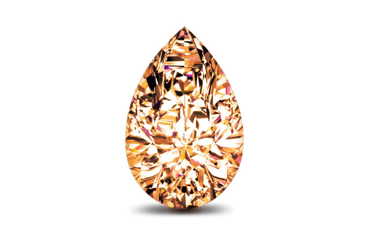 0.31 Carat Pear Orange Diamond