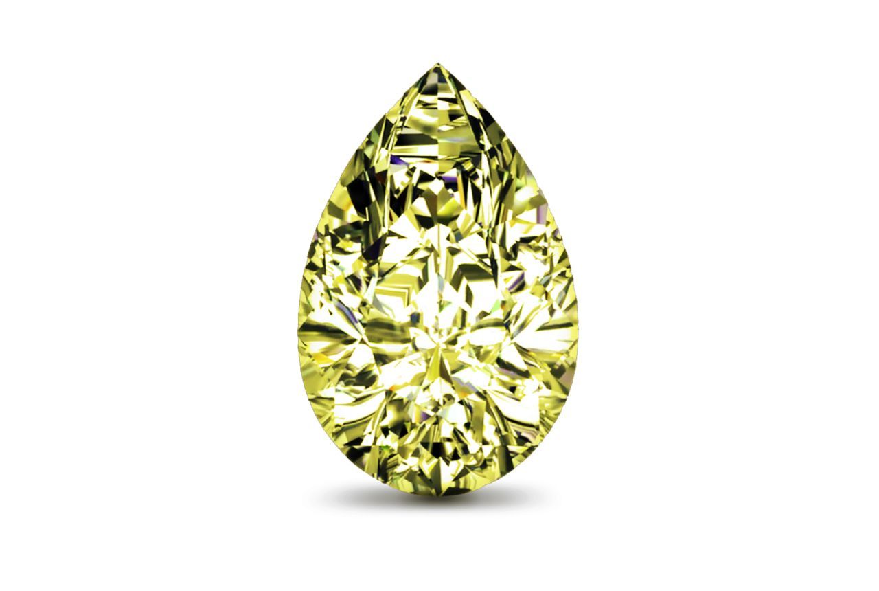 0.31 Carat Pear Yellow Lab Diamond
