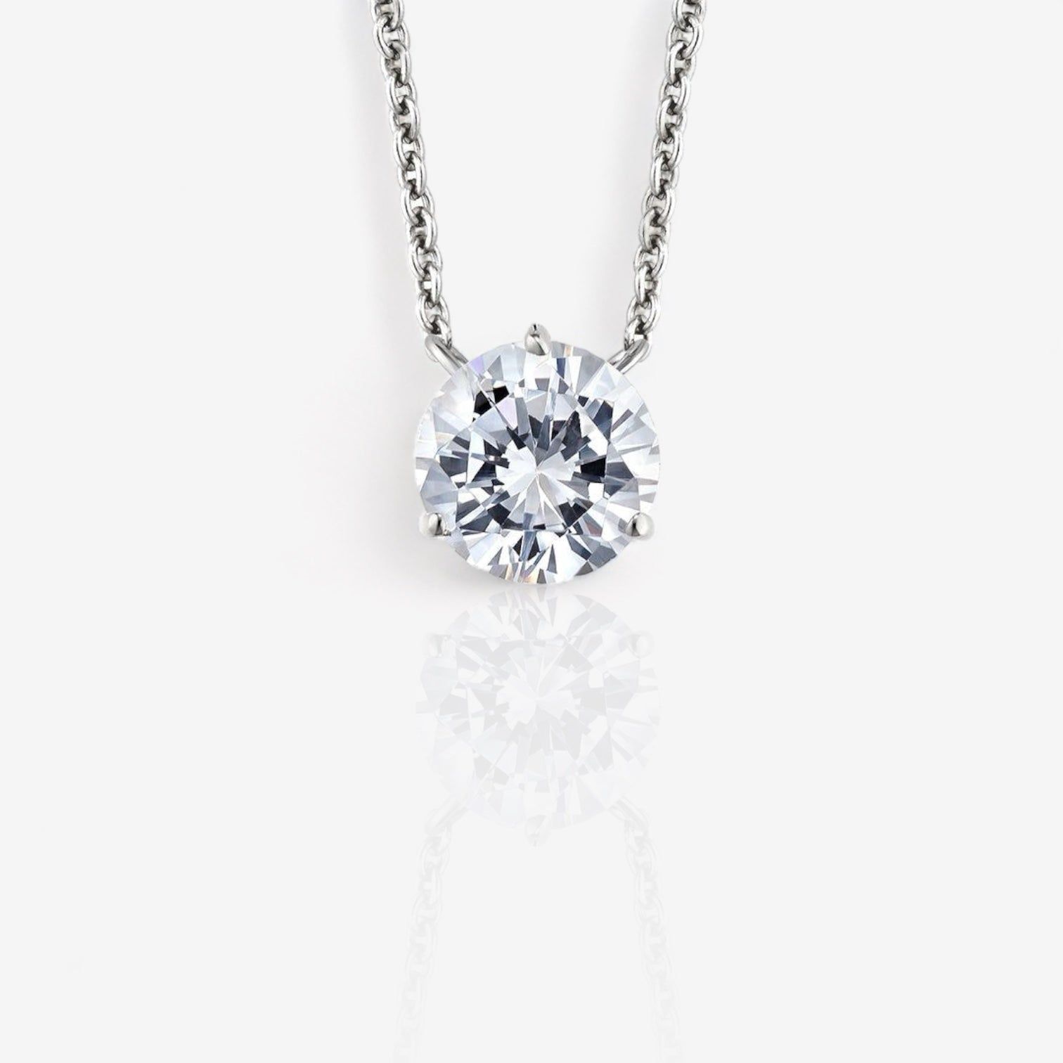 Round Three-Prong Solitaire Pendant Basket