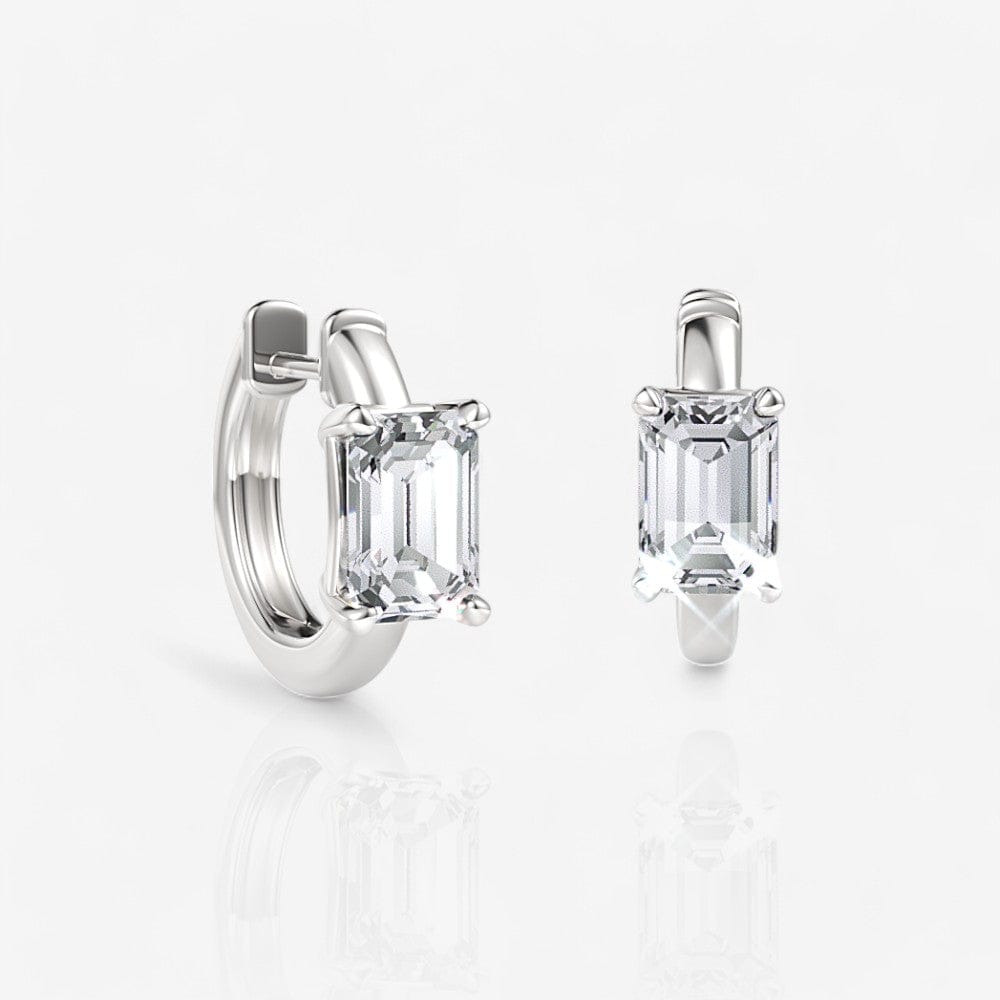 Emerald Diamond Huggie Earring Baskets