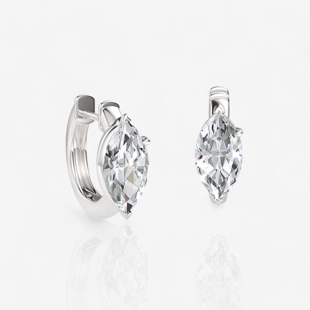 Marquise Diamond Huggie Earring Baskets