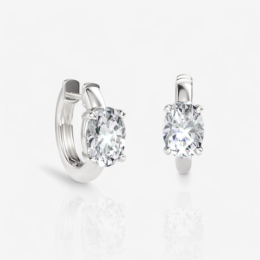 Oval Diamond Huggie Earring Baskets